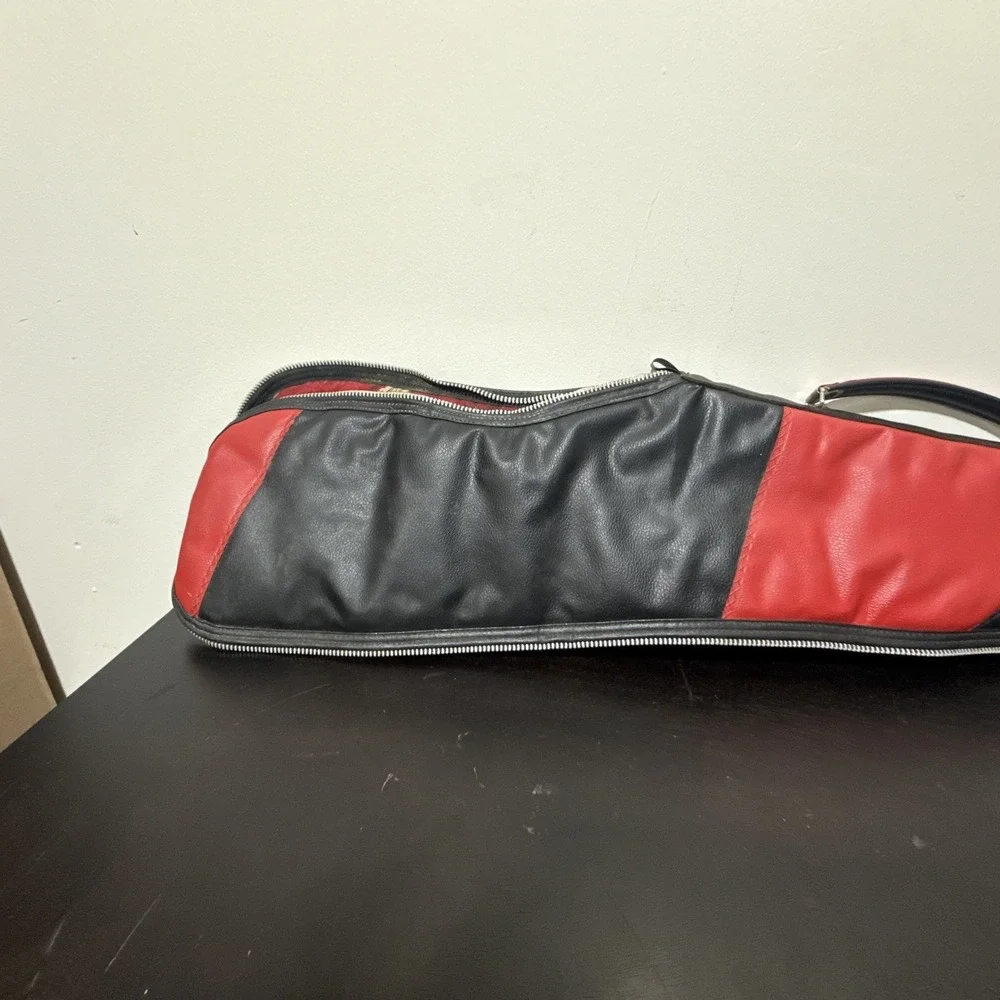 Vintage Red/Black Faux Leather USA 47